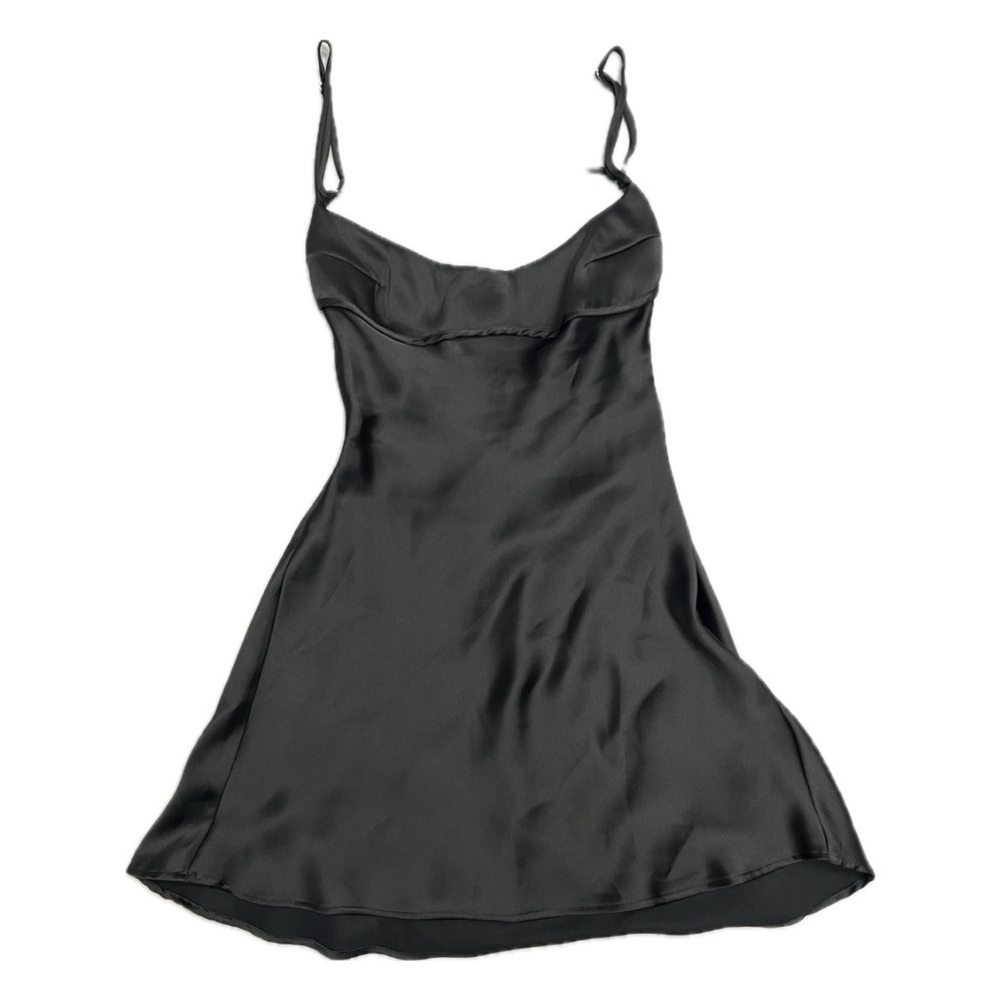 Zara black satin mini dress